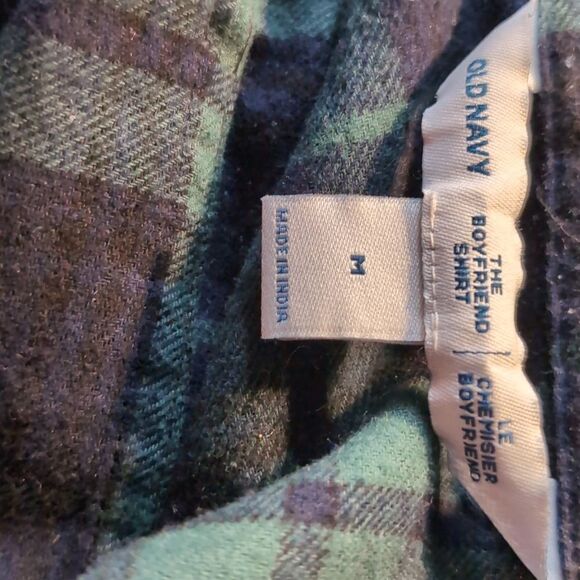 Cotton Plaid flannel boyfriend shirt tunic style size M Black Watch Tart… - Picture 6 of 7